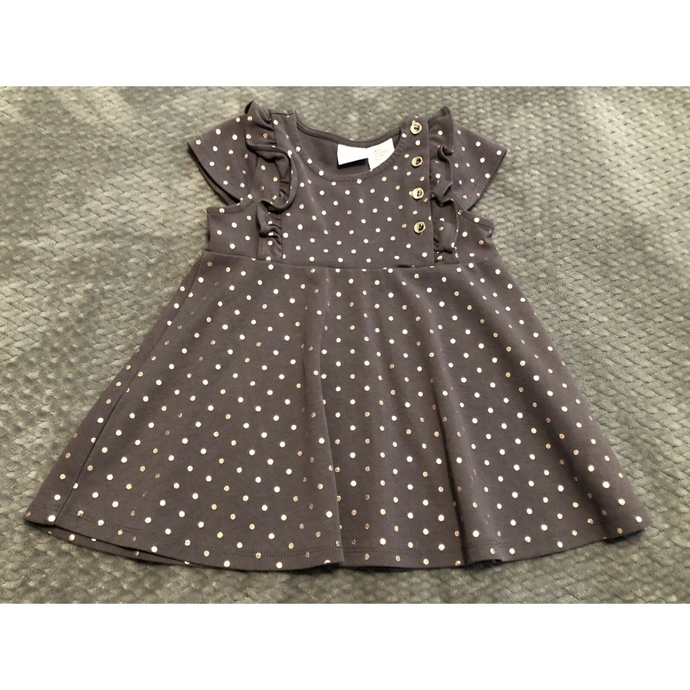 Toddler Girls Dress by Tahari - Grey & Gold - size 4t